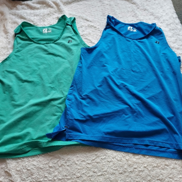 Russell Athletic Training Fit Mesh Tank Tops Lot of 4 Blue, Teal, Black, & Gray - Picture 5 of 8